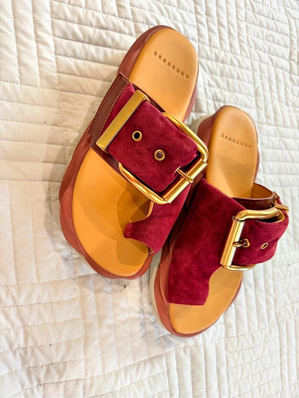 4CCCCEES Mellow Glow Platform Sandals Red & Brown EU 40 - Picture 2 of 7